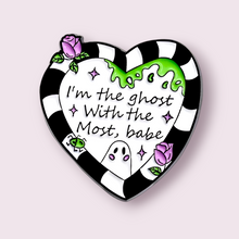 Load image into Gallery viewer, Beetlejuice inspired Heart Pin
