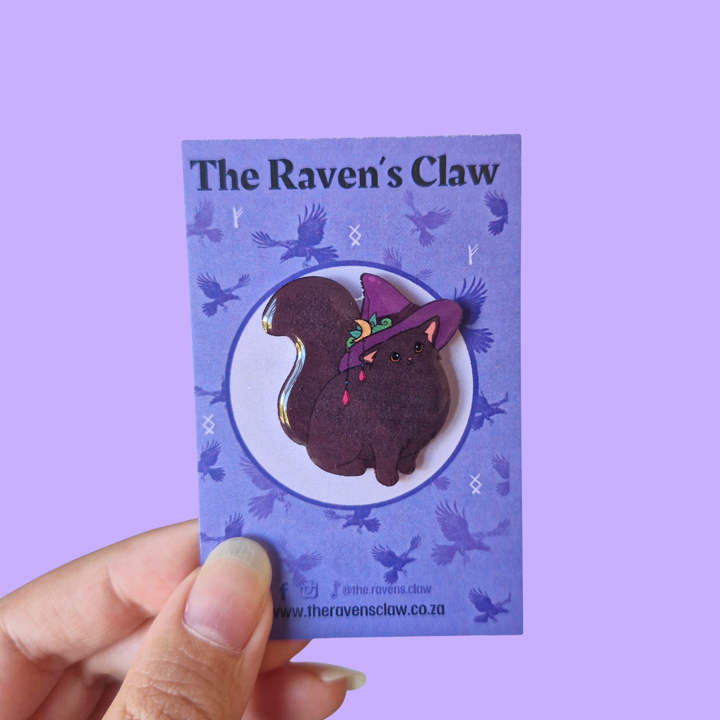 Witch's Familiar Cat Shrink Film Pin