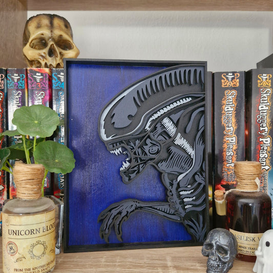Alien Inspired Xenomorph 3D Layered Wall Art