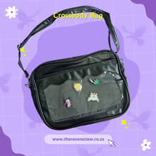 Load image into Gallery viewer, Black Pin Display Crossbody Ita Bag (new)
