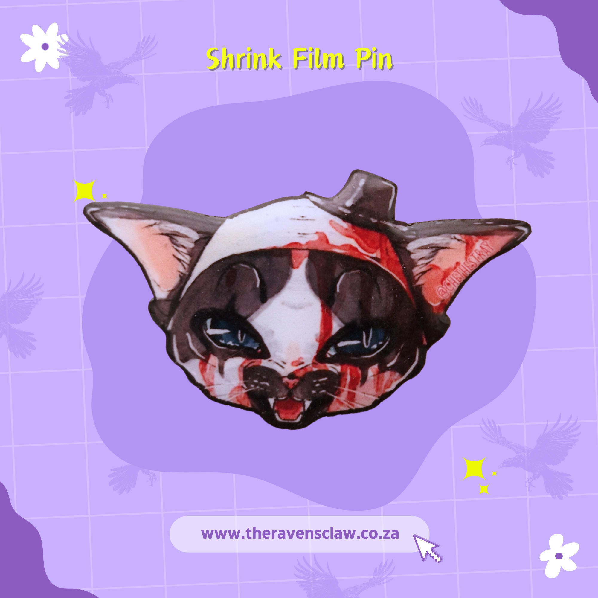 Terrifier Cat Shrink Film Pin – The Raven's Claw
