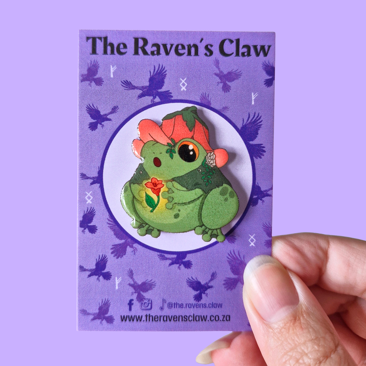 DnD inspired Druid Frog Shrink Film Pin