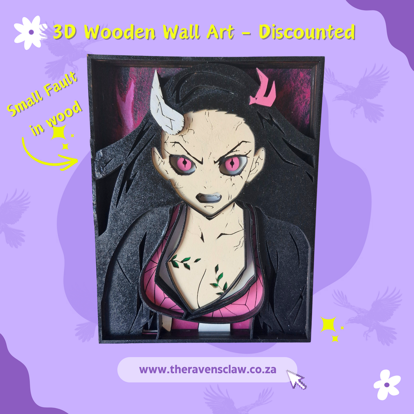 Demon Slayer Inspired Demon Nezuko 3D Layered Wall Art