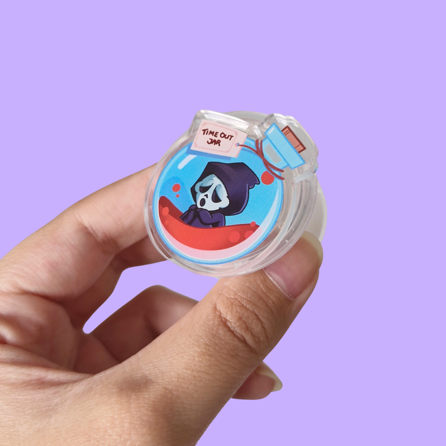 Scream inspired Ghostface Jar Pop Socket