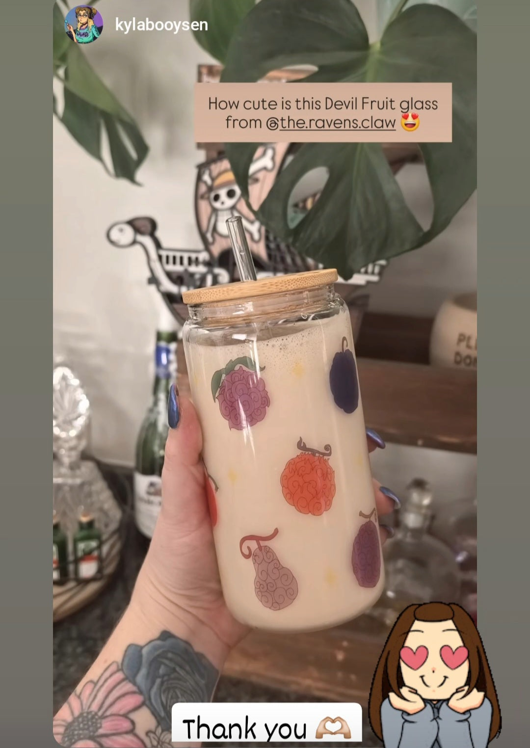 One Piece inspired Fruit Libby Glass