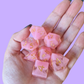 Pink Jellyfish Handmade Dice Set