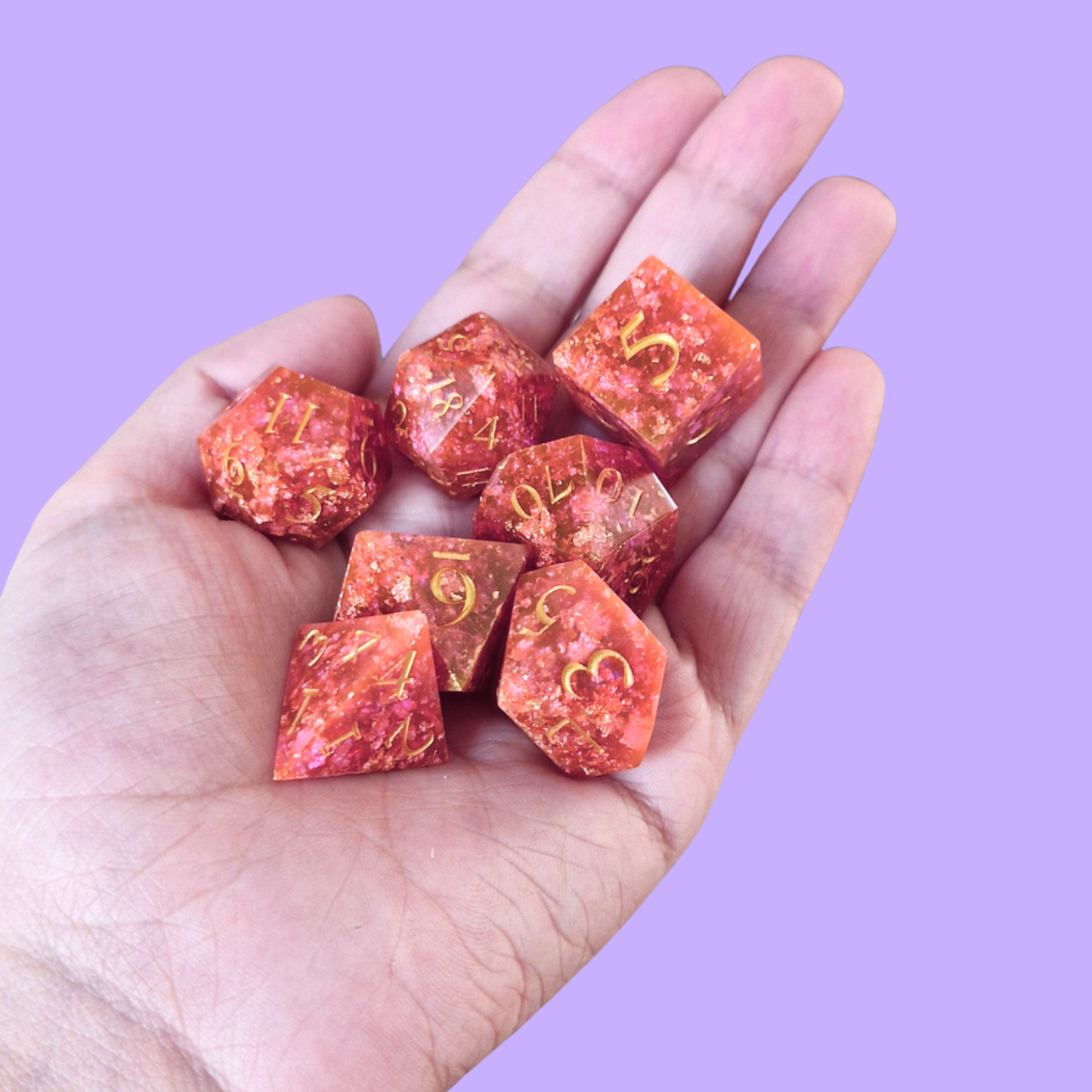 Rusty Quartz Handmade Dice Set