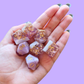 Golden Amethyst Handmade Dice Set