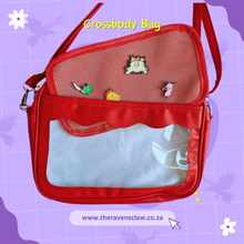 Load image into Gallery viewer, Red Pin Display Crossbody Ita Bag
