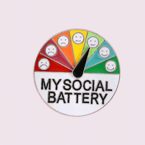 Everyone's favourite pin is back with a new look

This interactive, spinning pin is perfect for neurodivergent individuals wishing to communicate their social batteries without needing to speak. Material zinc alloy, size roughly 4cm