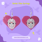 Friday the 13th Inspired Jason Heart Earrings