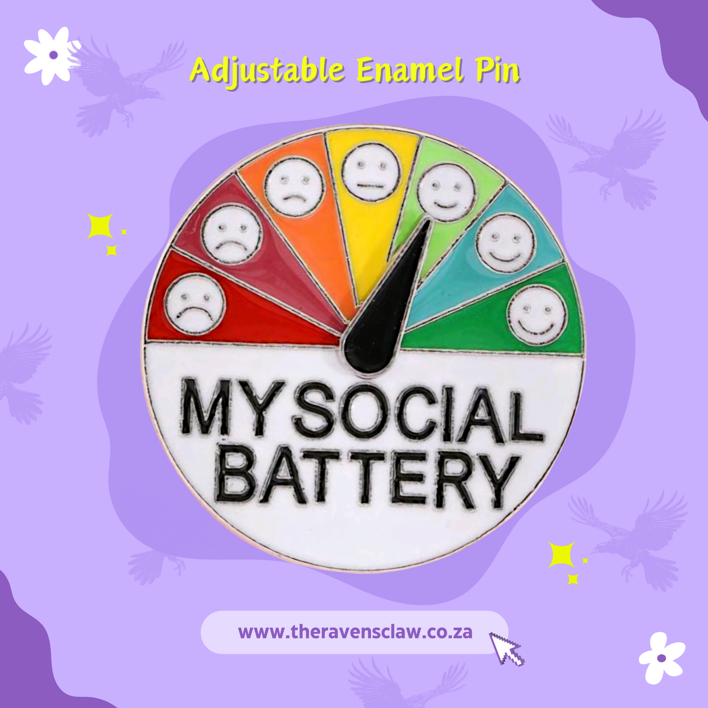 Social Battery Circle Pin