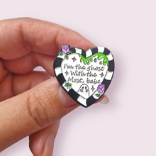 Load image into Gallery viewer, Beetlejuice inspired Heart Pin
