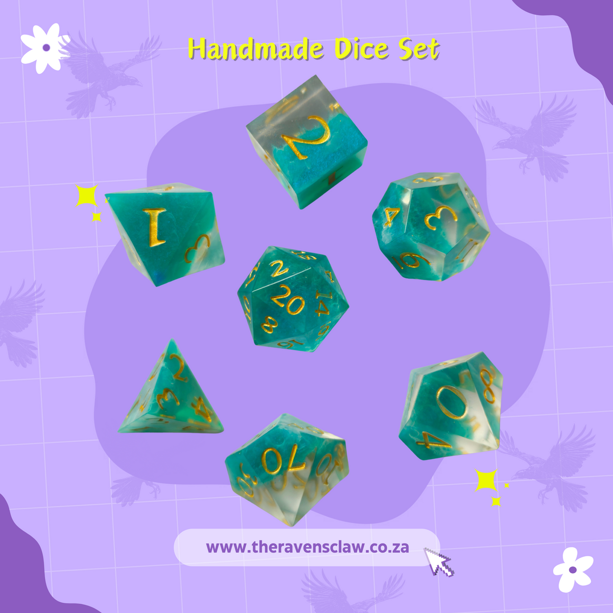 Ocean Tides Handmade Dice Set