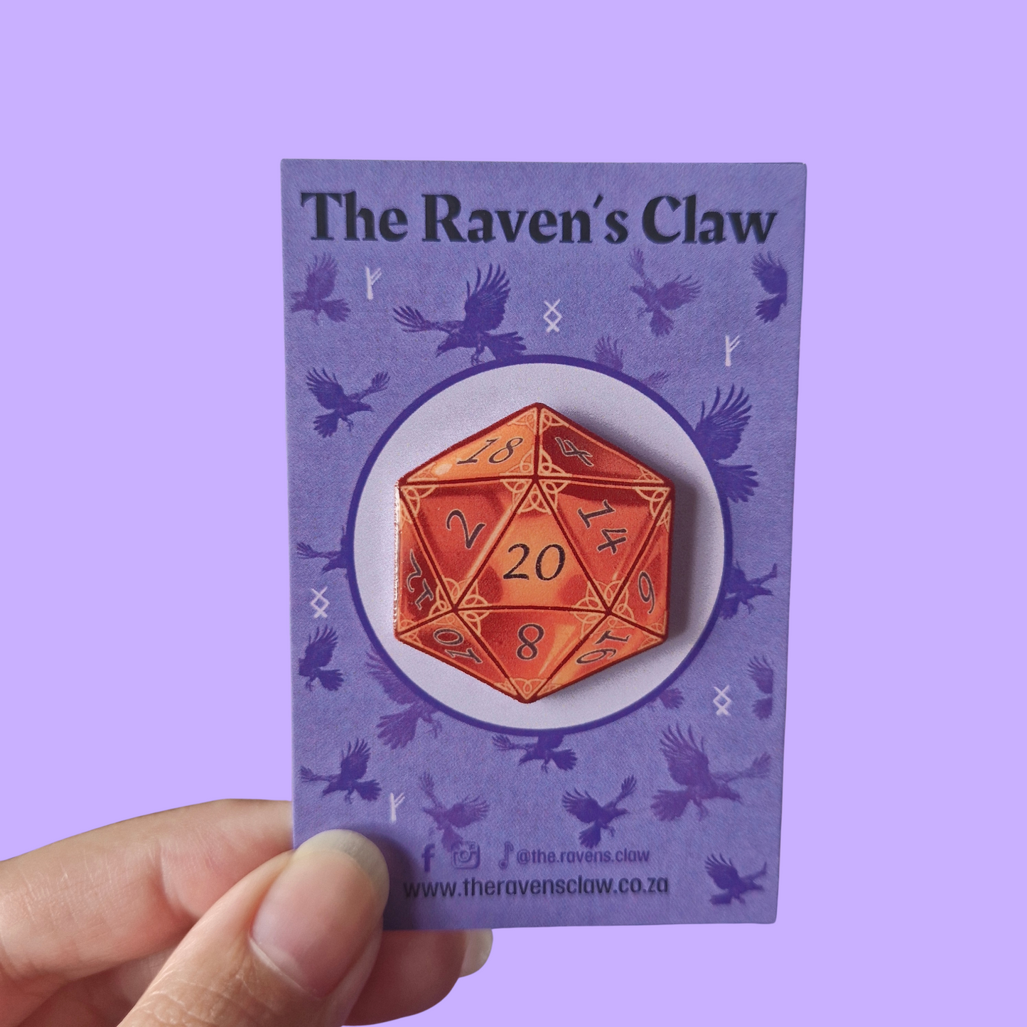 D20 Dice Shrink Film Pin