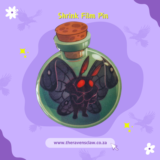 Mothman inspired Shrink Film Pin