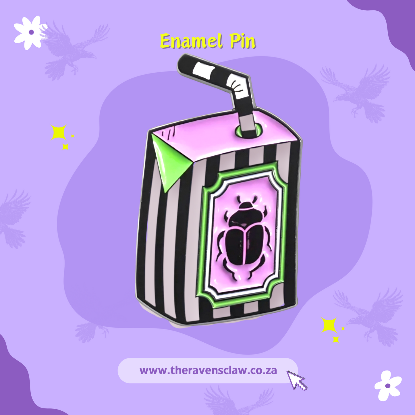 Beetlejuice inspired Juice Box Pin