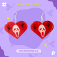 Scream Inspired Ghostface Heart Earrings