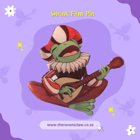 DnD inspired Bard Frog Shrink Film Pin