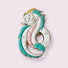 Load image into Gallery viewer, A heart-warming gift for those who are fans of the beloved Studio Ghibli anime “Spirited Away”, inspired by the river spirit Haku who takes on the form of a human to help the main character Chihiro in her quest to save her parents. Pin Size Roughly 3x2cm. Material: Enamel and zinc alloy 
