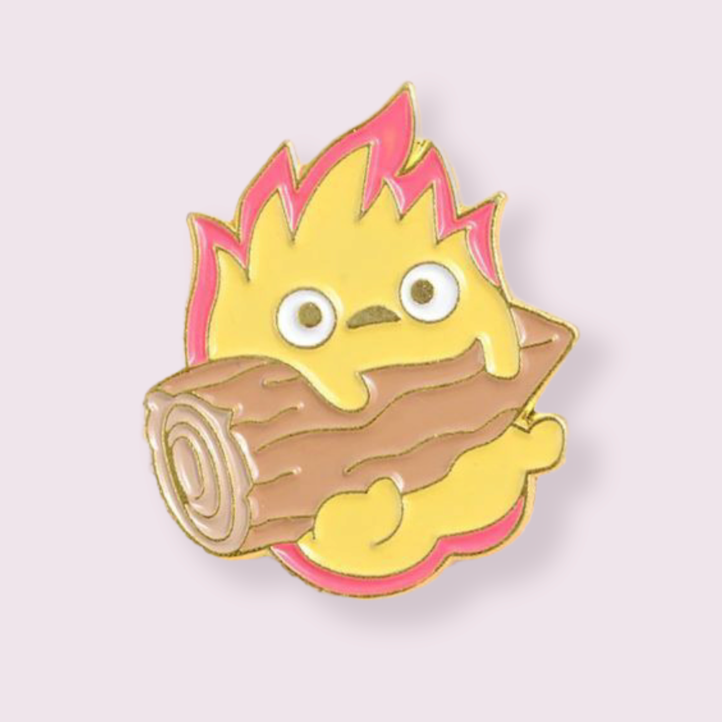 A heart-warming gift for those who are fans of the beloved Studio Ghibli anime “Howl’s Moving Castle”, inspired by the fire demon Calcifer who fuels Howl’s castle. Pin Size Roughly 3cm. Material: Enamel and zinc alloy 