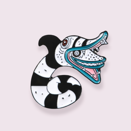 A unique gift for any fans of the iconic Tim Burton Film, Beetlejuice. Pin Size Roughly 3x4cm. Material: Enamel 