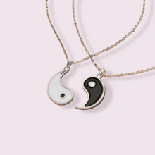 Load image into Gallery viewer, This gorgeous matching set is perfect as a couple or friendship necklace. It represents masculine and feminine energy and the balance in the world. Pendant Size Roughly 1.5x2.5cm. Material: zinc alloy.
