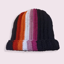 Load image into Gallery viewer, Lesbian Pride Black Slouch Beanie

