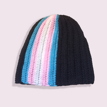 Load image into Gallery viewer, These gorgeous LGBTQ + beanies were created as an exclusive item for The Raven’s Claw by the talented artist Whimsy Wool. Each beanie is entirely made by hand. Size: Adult Large – Wash on delicate. 
