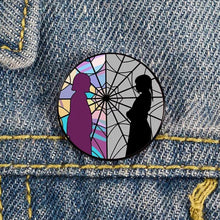 Load image into Gallery viewer, If you&#39;re as much of a fan of the new Addams Family series, Wednesday, this printed pin is sure to make your squeal. Pin Size roughly 3cm
