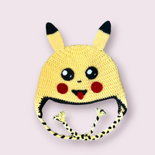 Load image into Gallery viewer, This incredible crochet beanie was created as an exclusive item for The Raven’s Claw by the talented artist Whimsy Wool. Each beanie is entirely made by hand and takes about six hours to make a single hat. This beanie would make any Pokémon fan super happy! Size: Adult Large – Wash on delicate 
