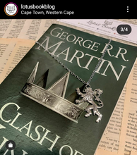 Load image into Gallery viewer, *** Customer Photo *** A unique gift for any fans of the hit series, Game of Throne. This piece is inspired by the house Lannister Sigel. Pendant Size Roughly 3x3.8cm. Material: Zinc Alloy 
