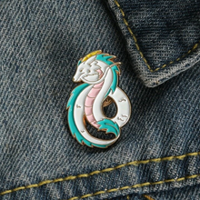 Load image into Gallery viewer, A heart-warming gift for those who are fans of the beloved Studio Ghibli anime “Spirited Away”, inspired by the river spirit Haku who takes on the form of a human to help the main character Chihiro in her quest to save her parents. Pin Size Roughly 3x2cm. Material: Enamel and zinc alloy 
