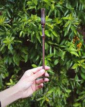 Load image into Gallery viewer, A must have for any Harry Potter fan. These incredible wands were hand created as an exclusive item for The Raven’s Claw by the talented artist Jaded Dragon Creations. Each wand is sculpted, hand cast and individually painted and takes multiple days to make a single wand. Wands measure at roughly 25.5cm and are made from a flexible material to aid in durability. As they are all made by hand, some slight differences may appear between wands. Wand care: do not bend and avoid contact with moisture.
